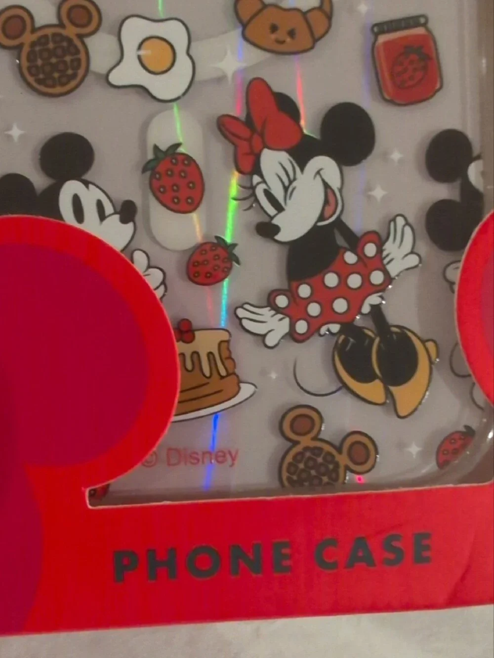 Disney Minnie & Mickey Clear Phone Case with Red, Black, Yellow Accents